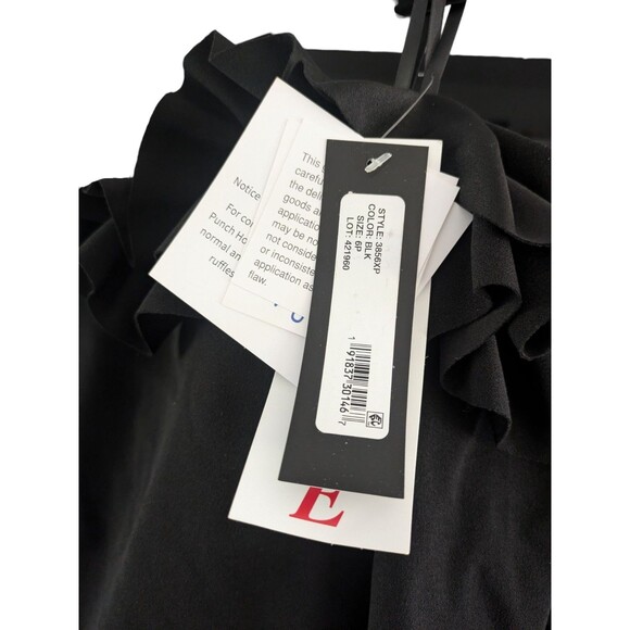 XSCAPE Long Crepe Off The Shoulder Ruffle Short Sleeve Black Size 6P NWT - Picture 4 of 5